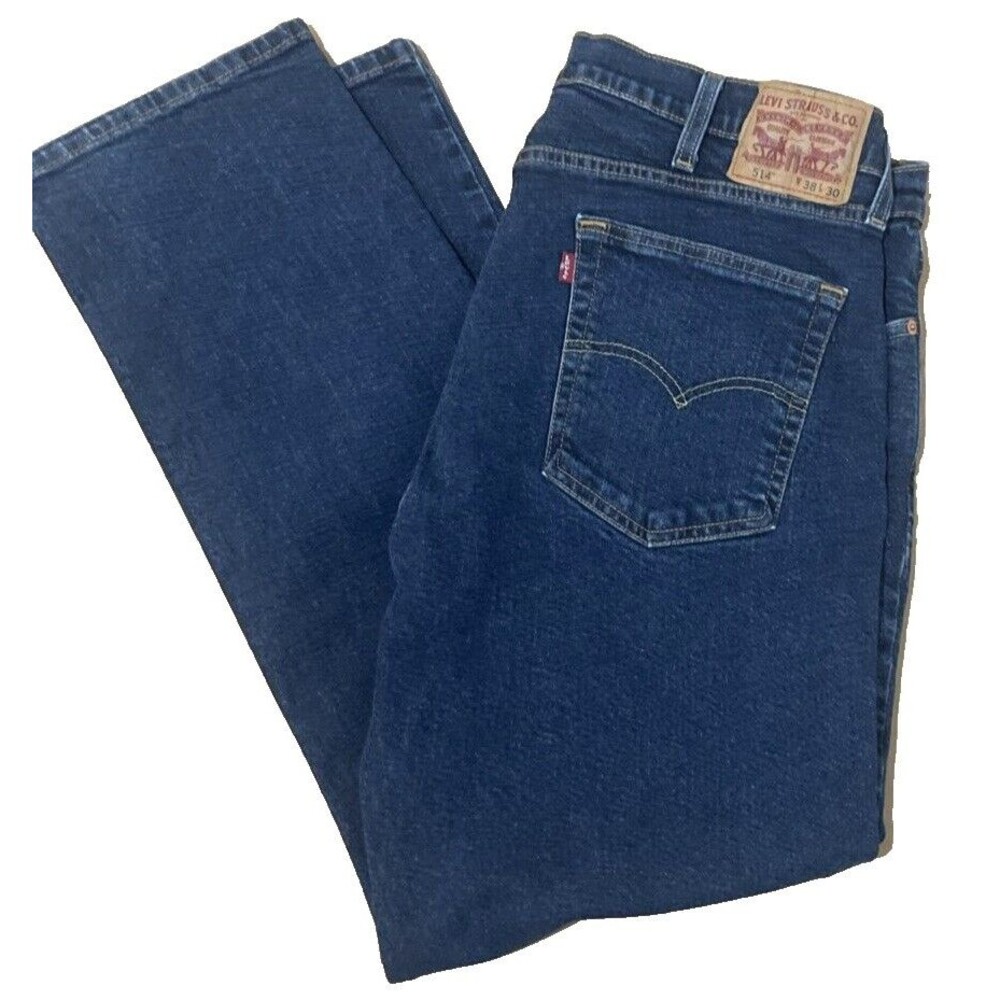 Levi's Levi Strauss & Co 514 Straight Leg Regular Fit Blue Jeans Mens Sz 38 x 30